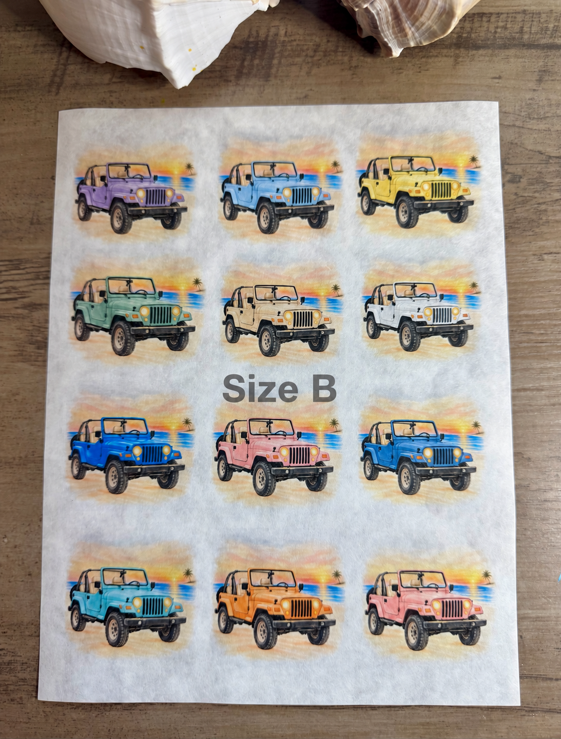 Coastal Utility Vehicle  Glow Decoupage Paper