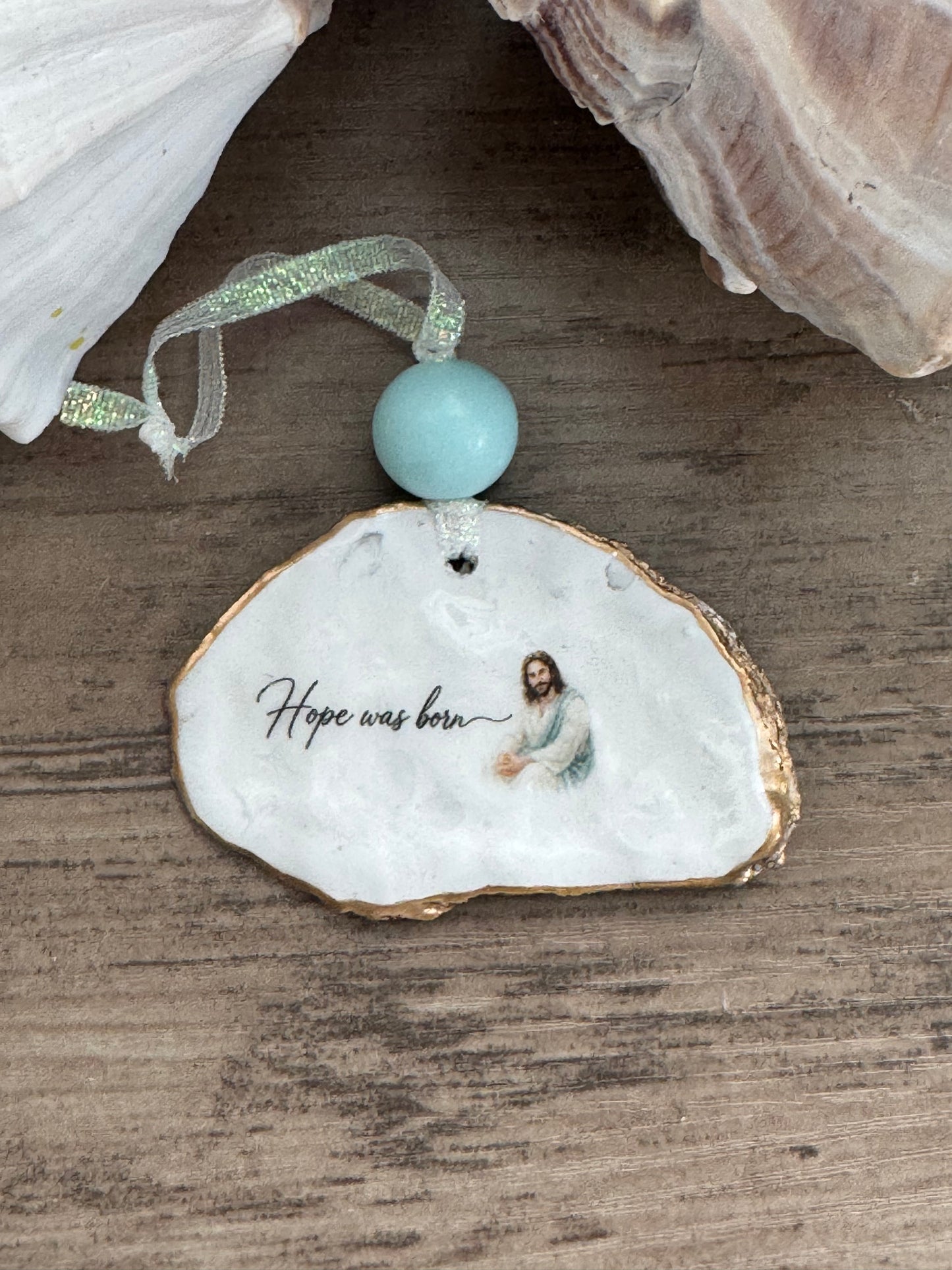 Words of Hope Shell Ornament