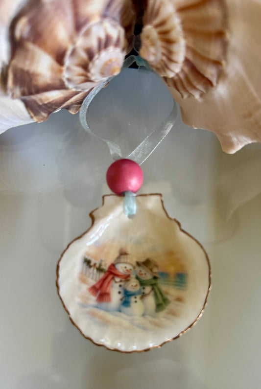 Coastal Christmas Snowman Ornament