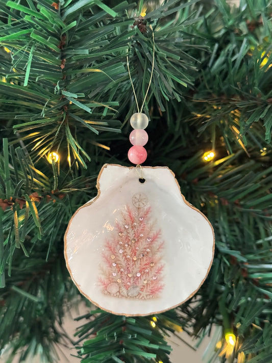 Coral Christmas Tree Ornament
