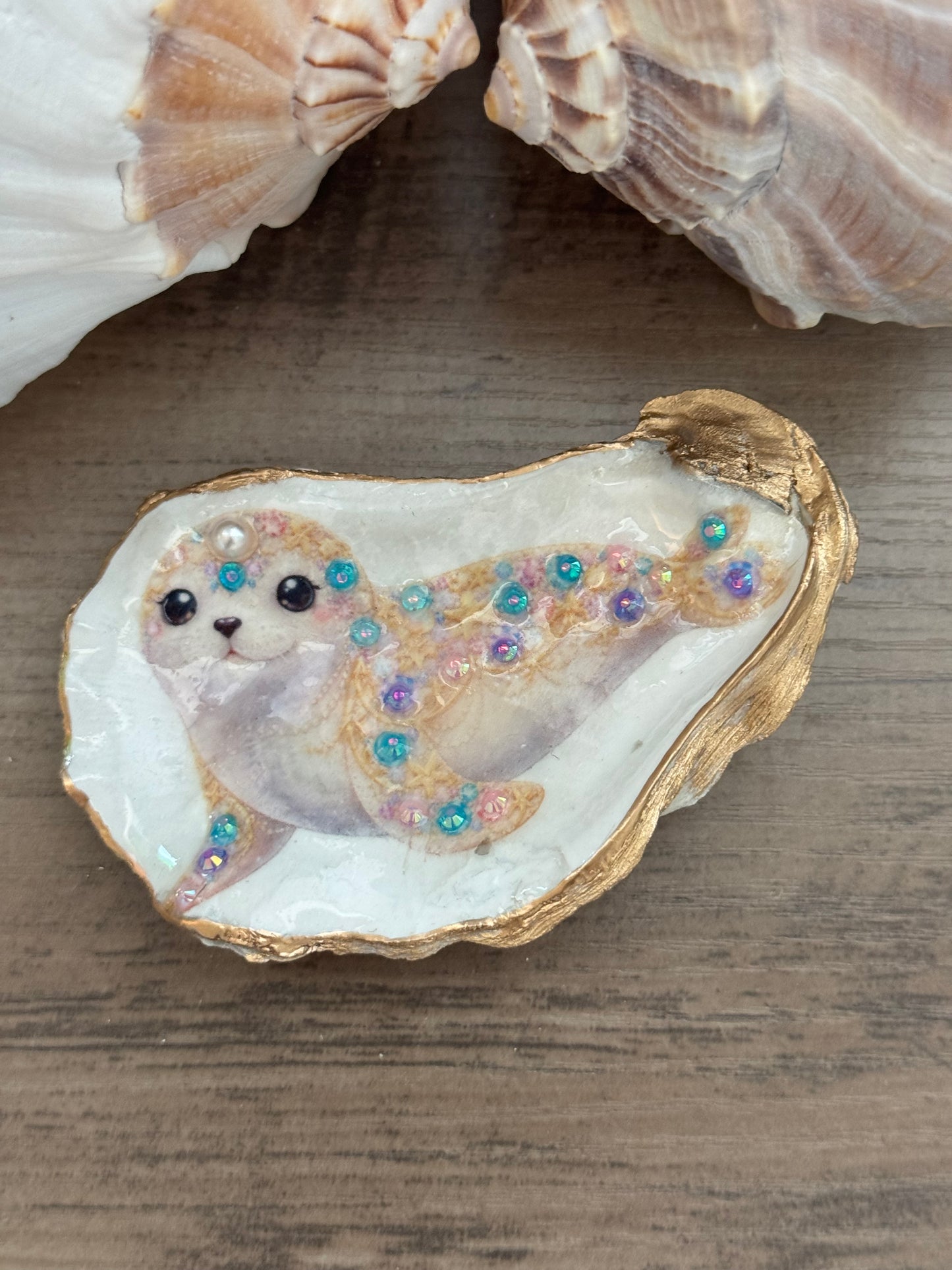 Jeweled Tides Oyster Shell