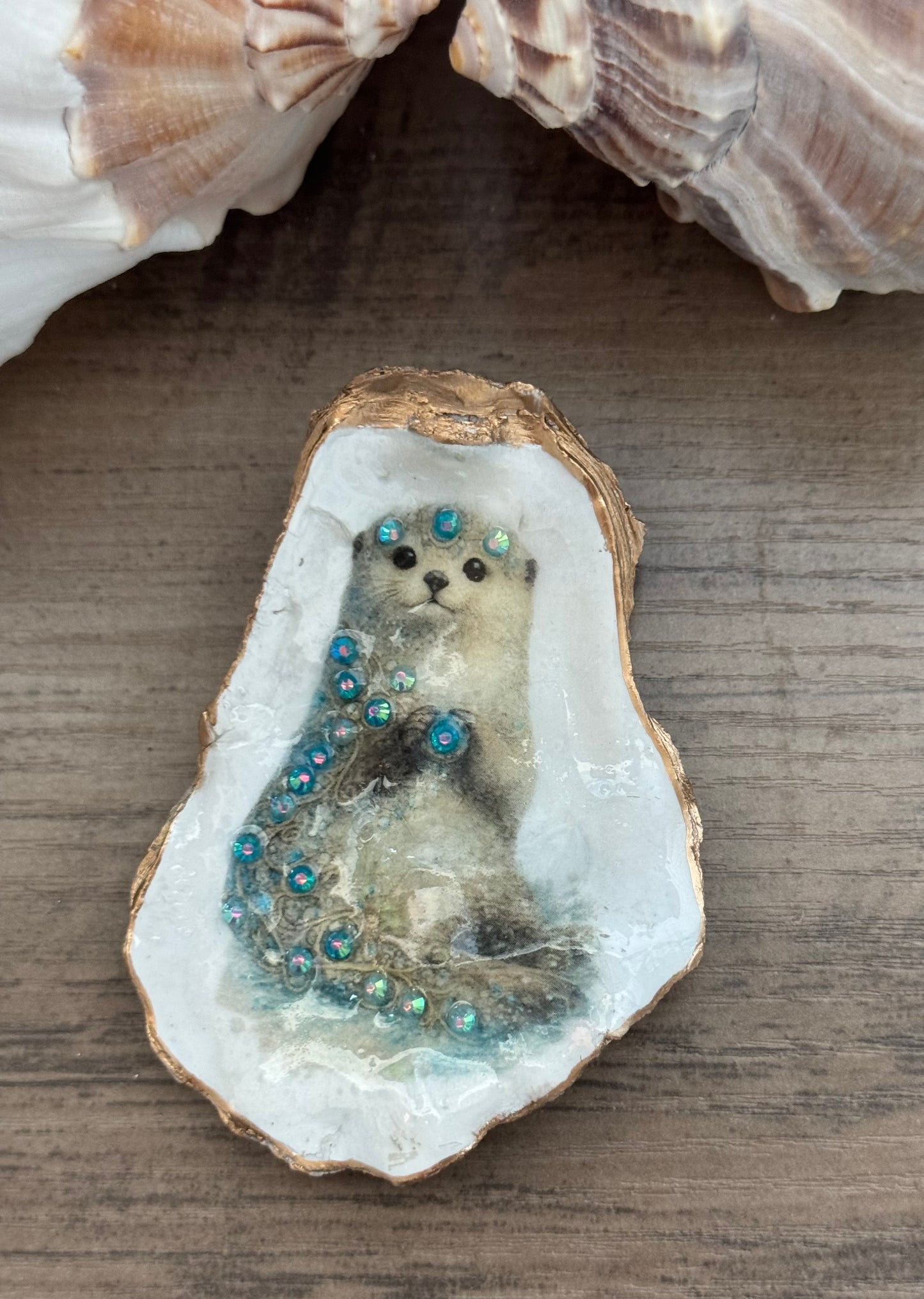 Jeweled Tides Oyster Shell