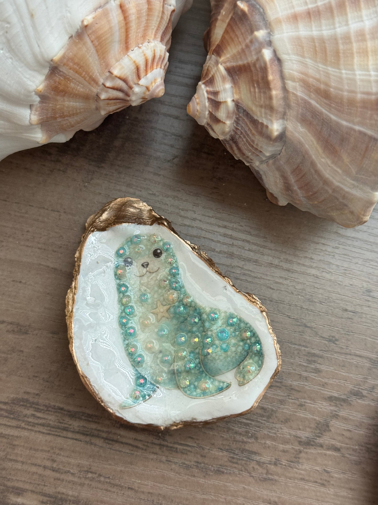 Jeweled Tides Oyster Shell