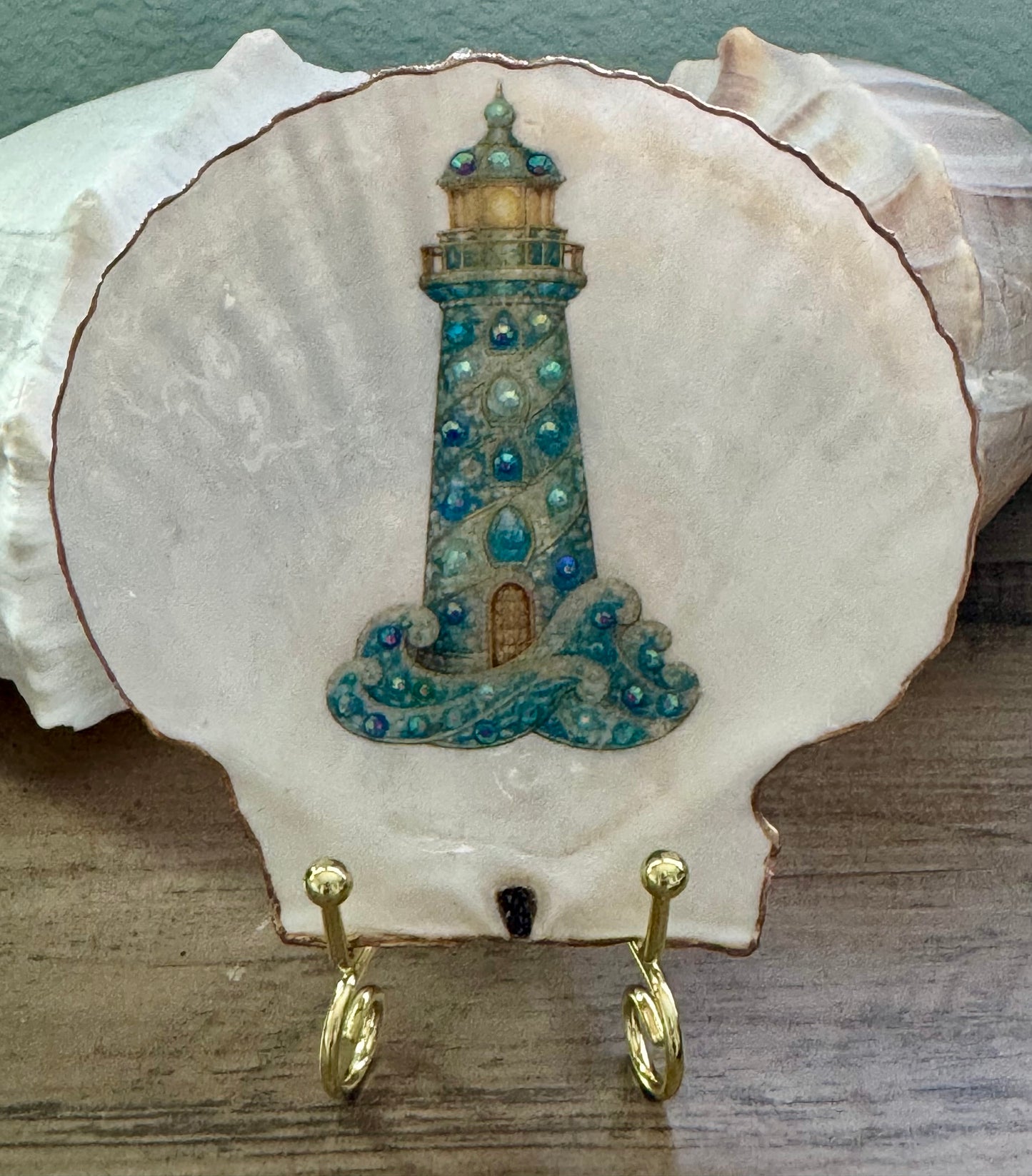 Jeweled Tides Scallop Shell