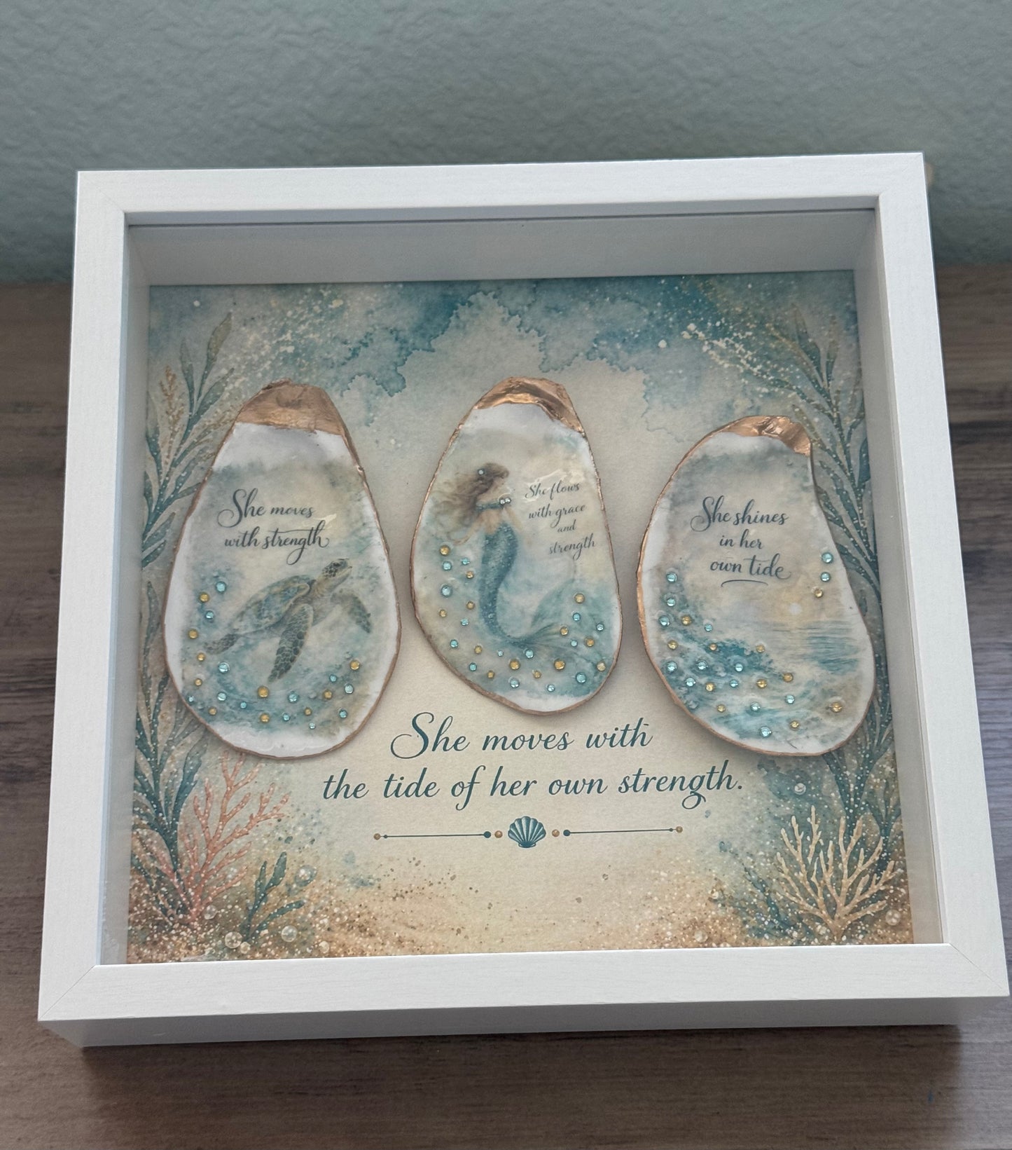 She Move's With Strength Coastal Shadow Box