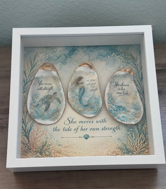 She Move's With Strength Coastal Shadow Box