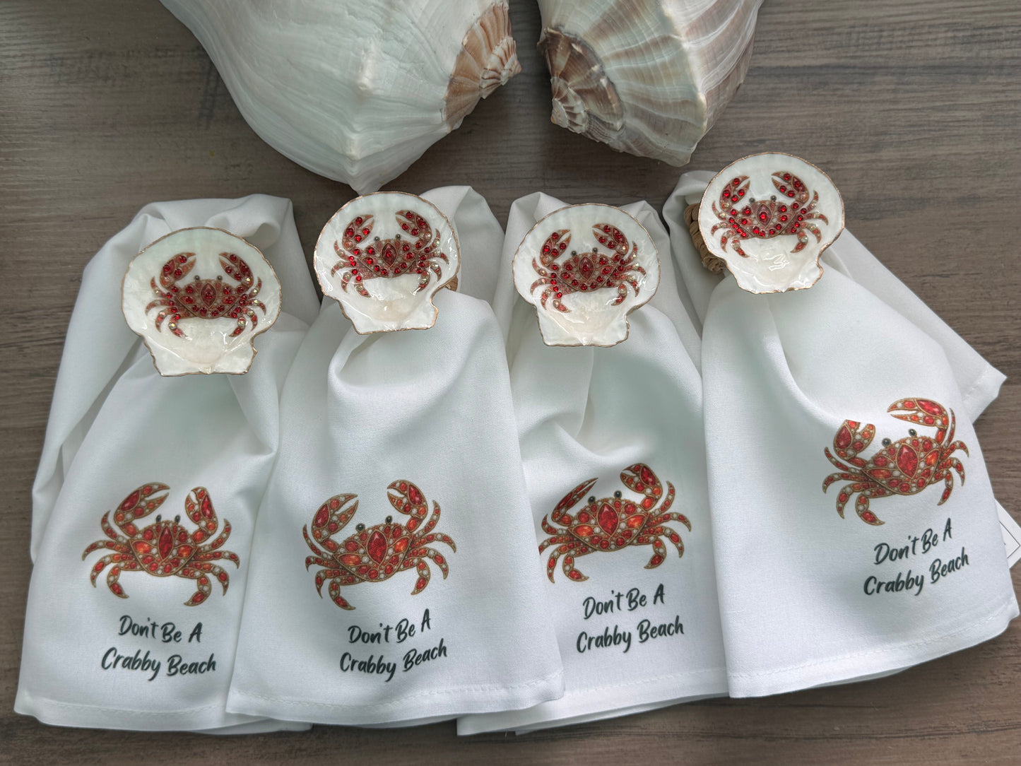Don't Be a Crabby Beach Coastal Entertaining Set – Red Jeweled Crab