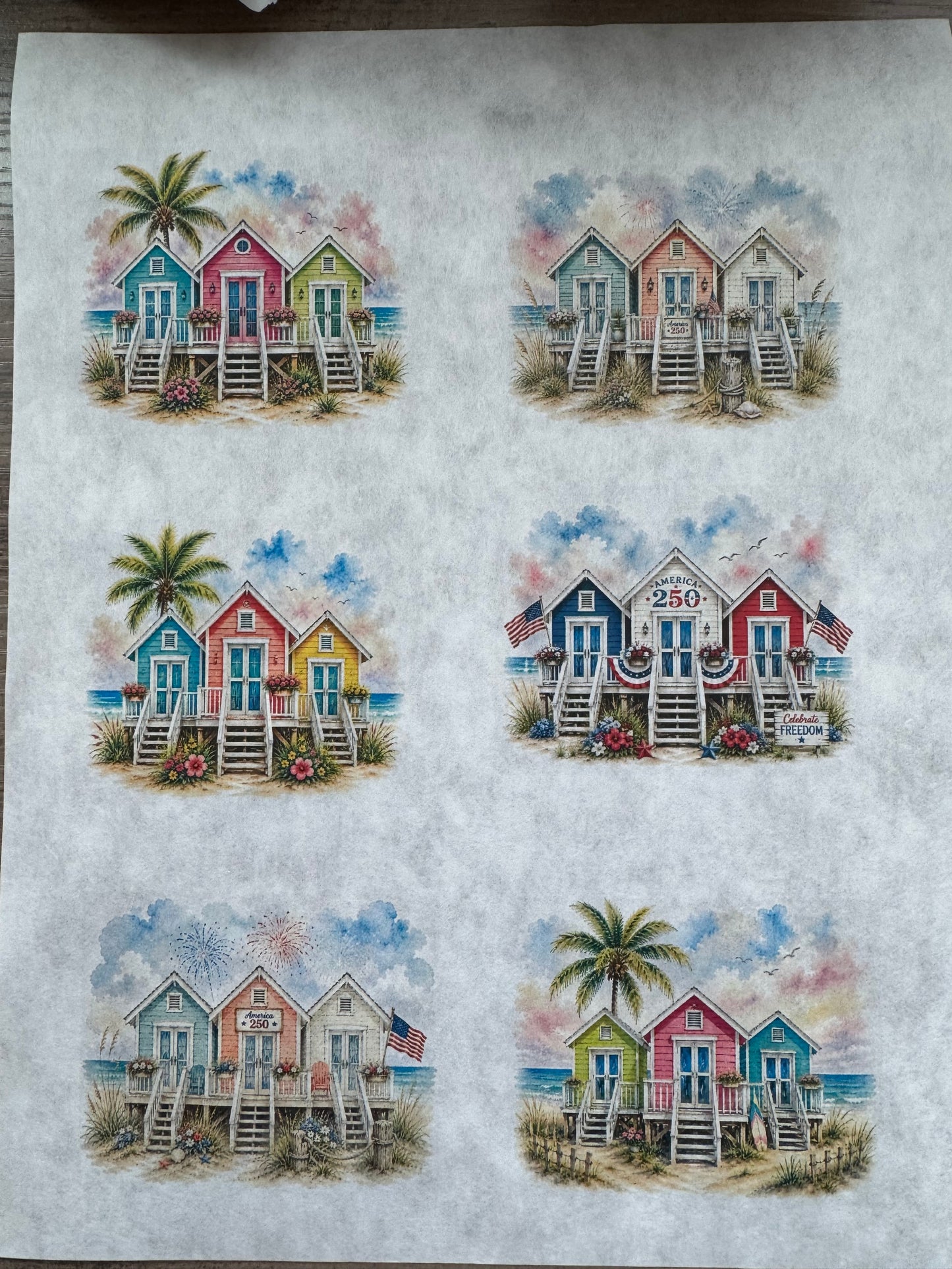 Coastal Americana Beach Houses Rice Paper