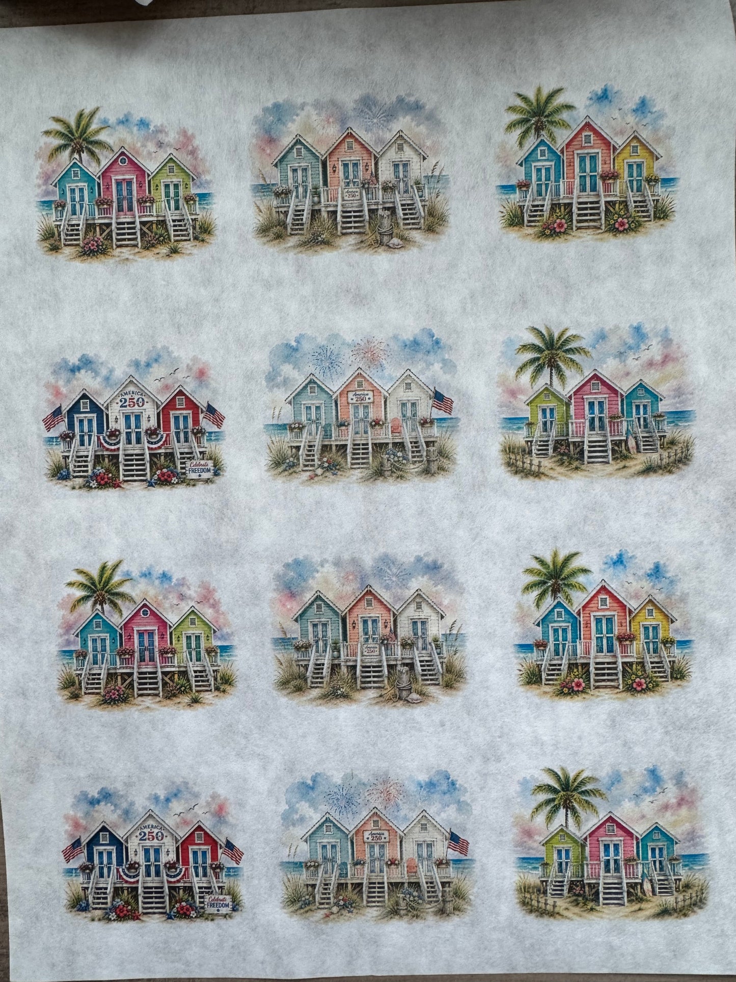 Coastal Americana Beach Houses Rice Paper