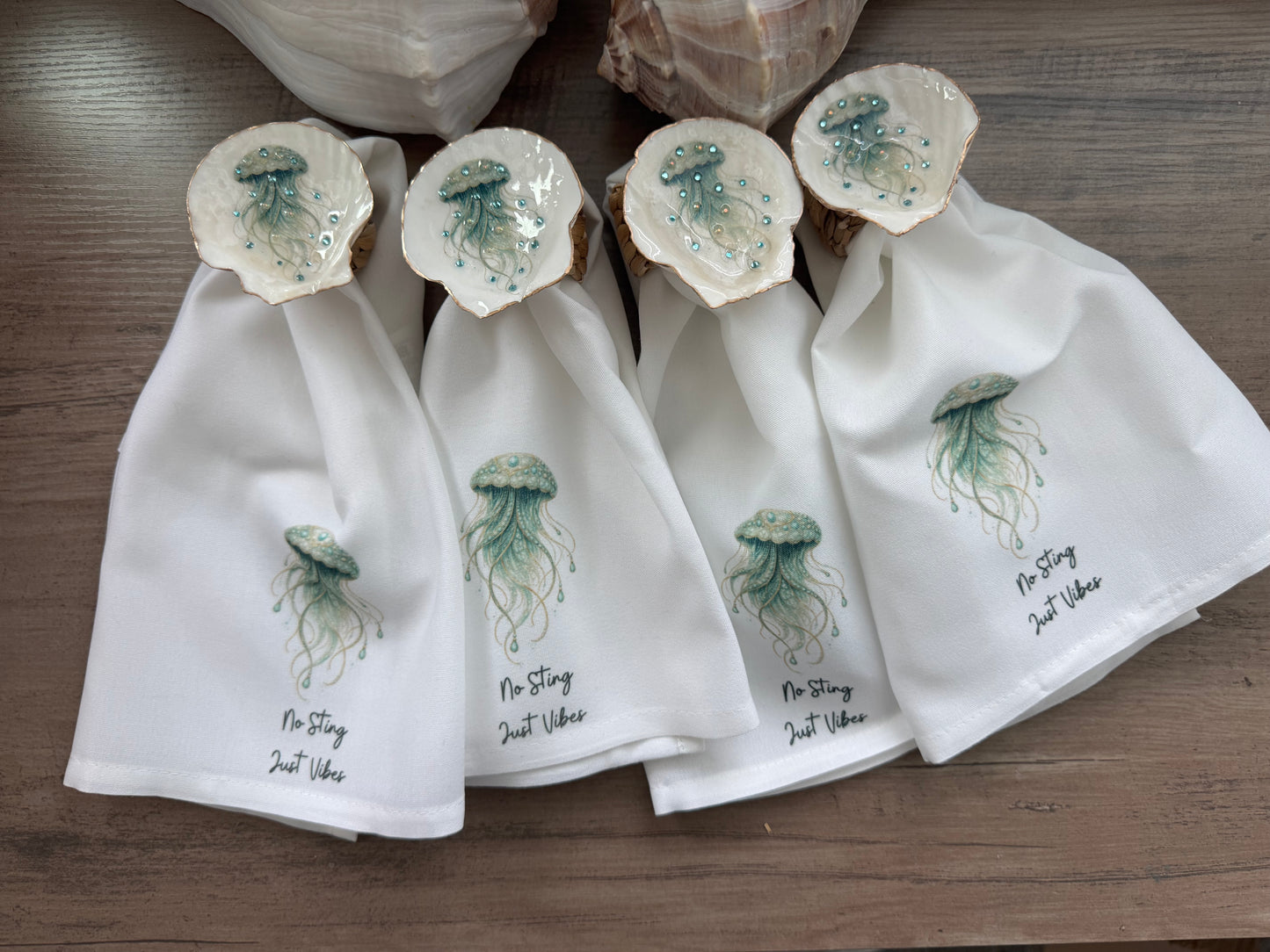 No Sting Just Vibe Jeweled Jellyfish Coastal Entertaining Set