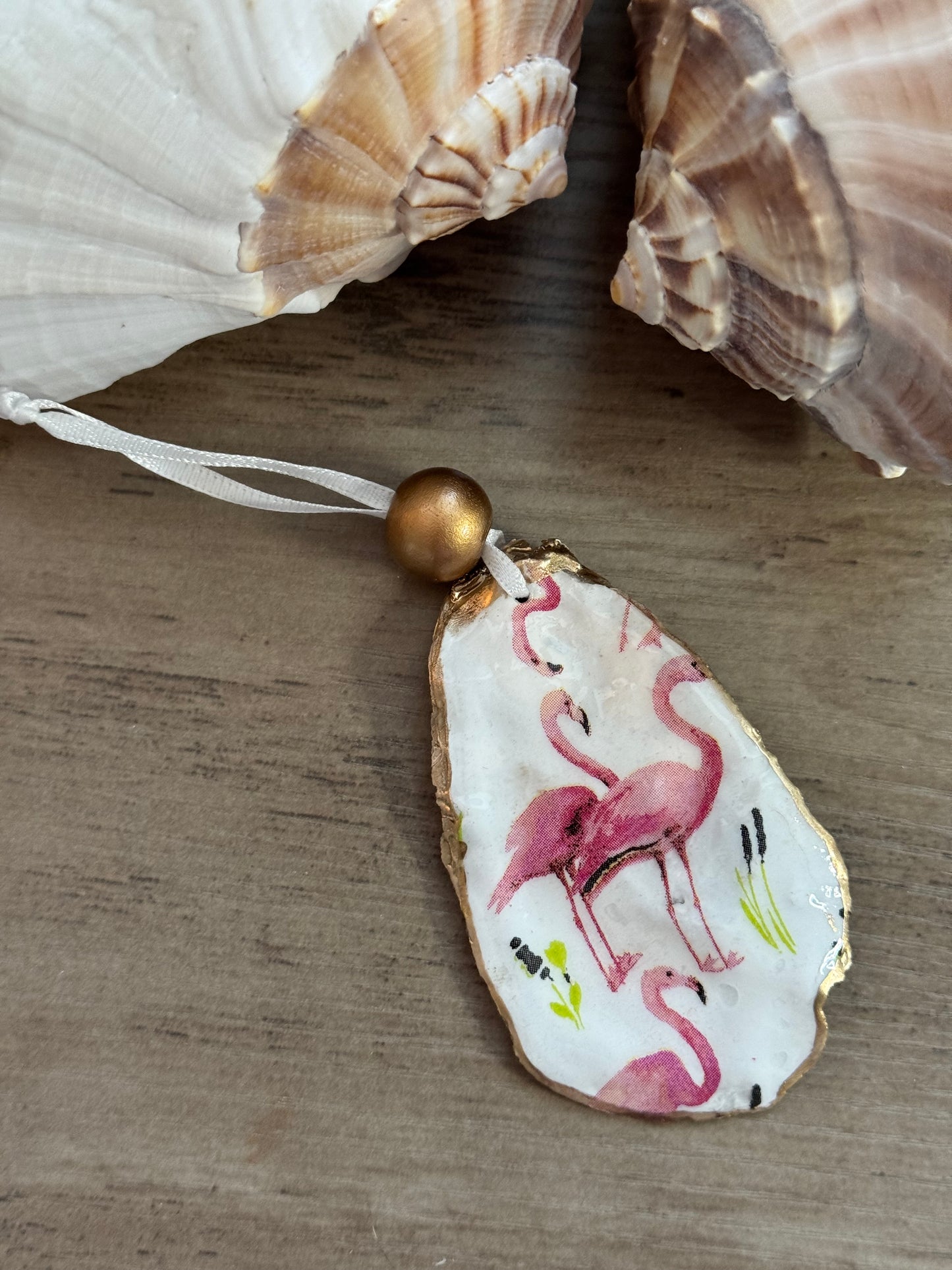 Coastal Christmas Oyster Shell Ornament
