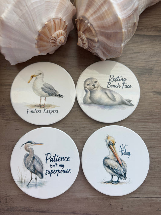 Coastal Attitude Coasters – Set of 4