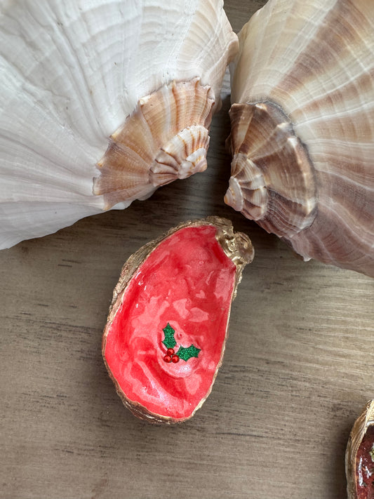 Coastal Christmas Oyster Shell Trinket Tray