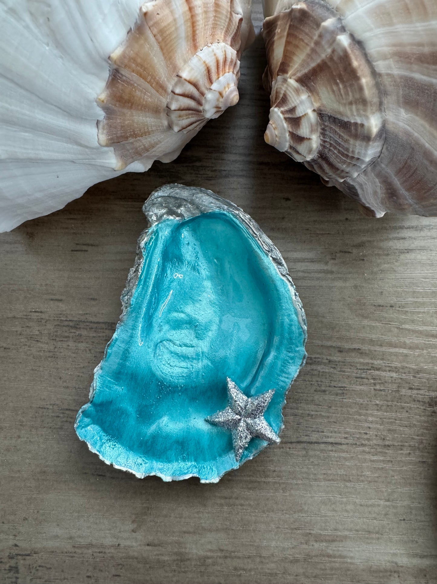 Coastal Christmas Oyster Shell Trinket Tray