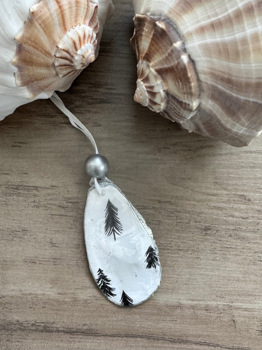 Coastal Christmas Oyster Shell Ornament