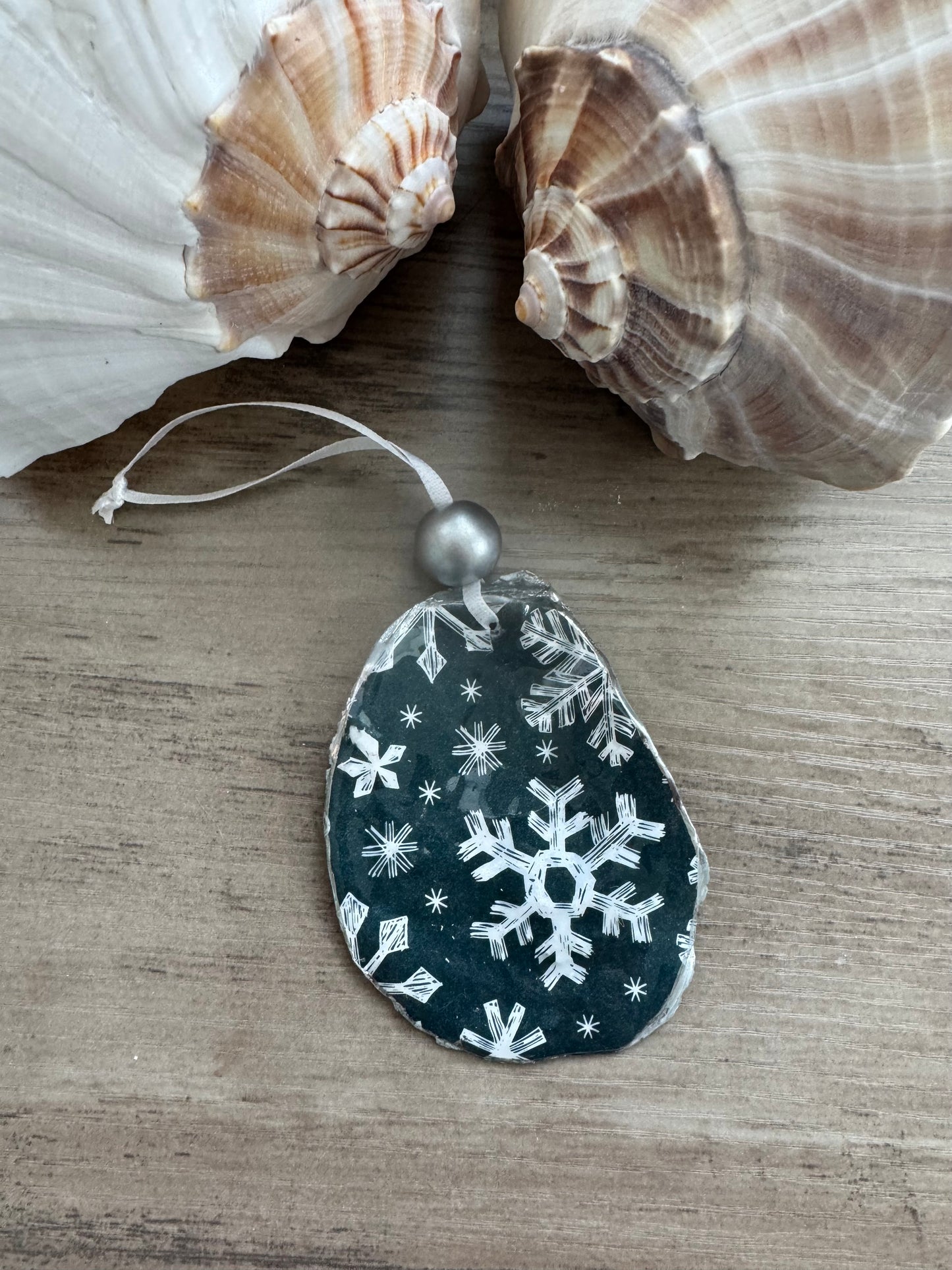 Coastal Christmas Oyster Shell Ornaments