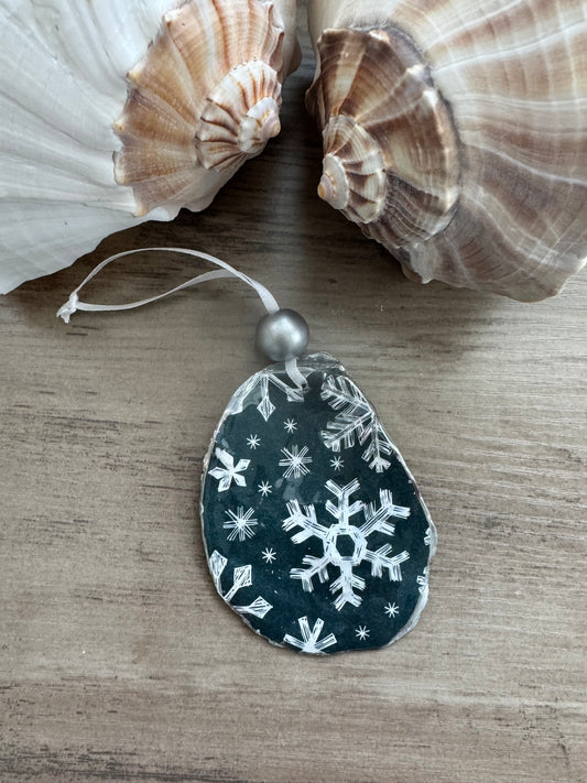 Coastal Christmas Oyster Shell Ornaments