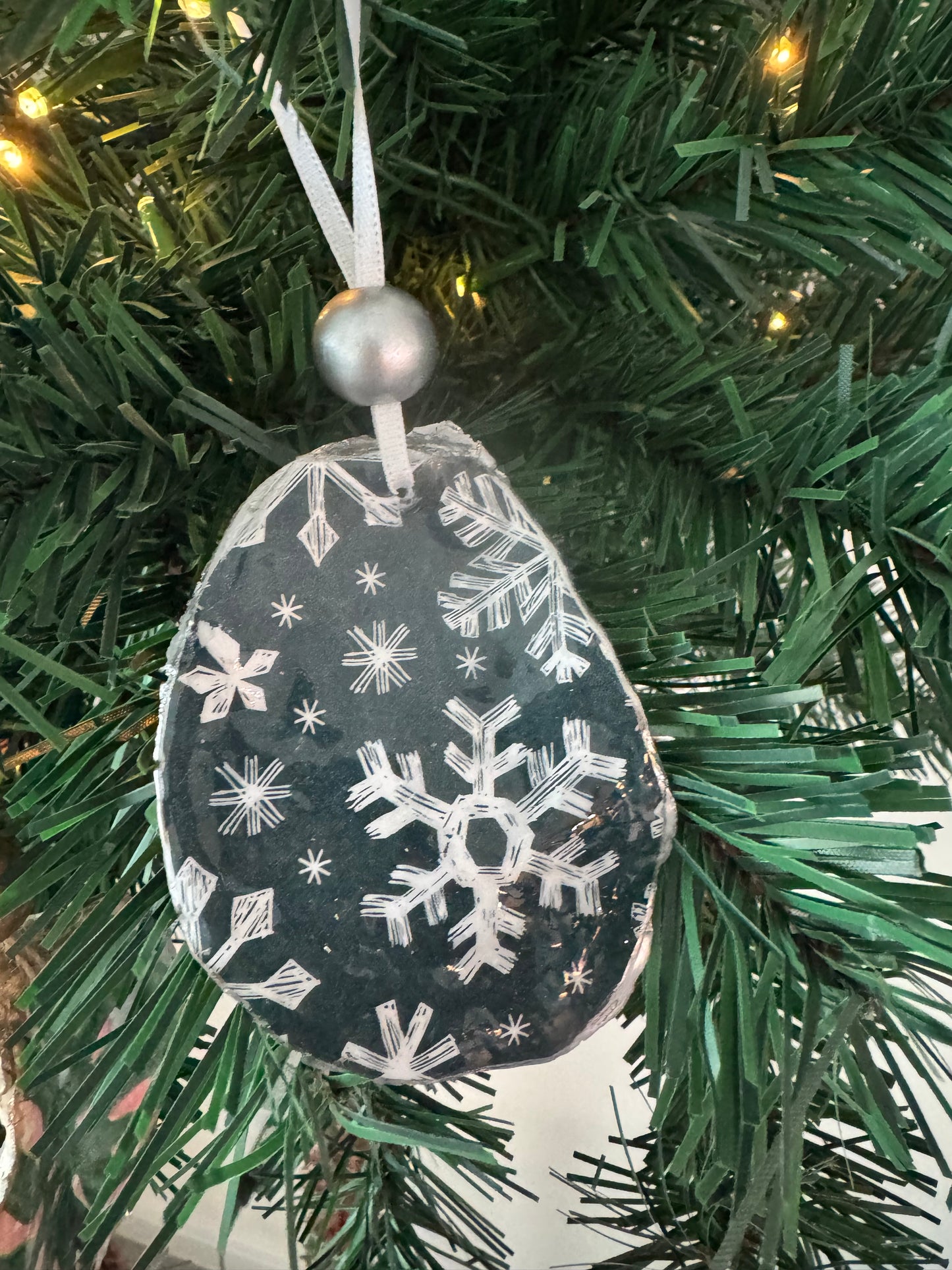Coastal Christmas Oyster Shell Ornaments