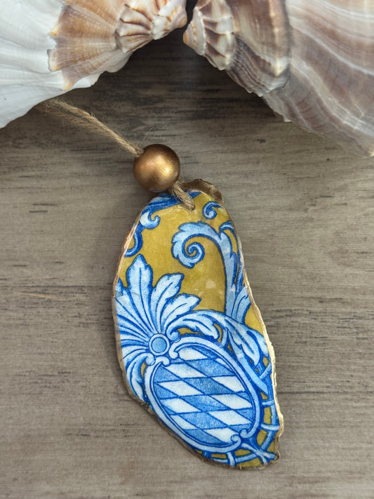 Coastal Christmas Oyster Shell Ornament