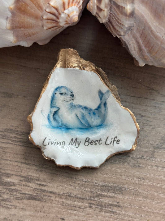 Coastal Attitude Oyster Shell Trinket Dish