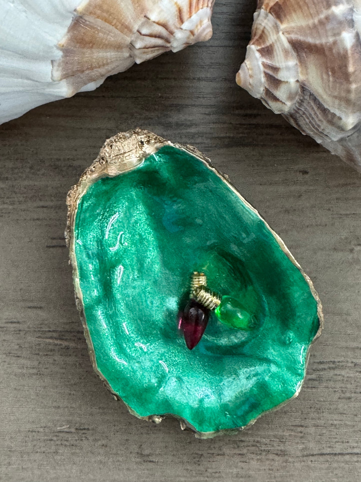 Coastal Christmas Oyster Shell Trinket Tray