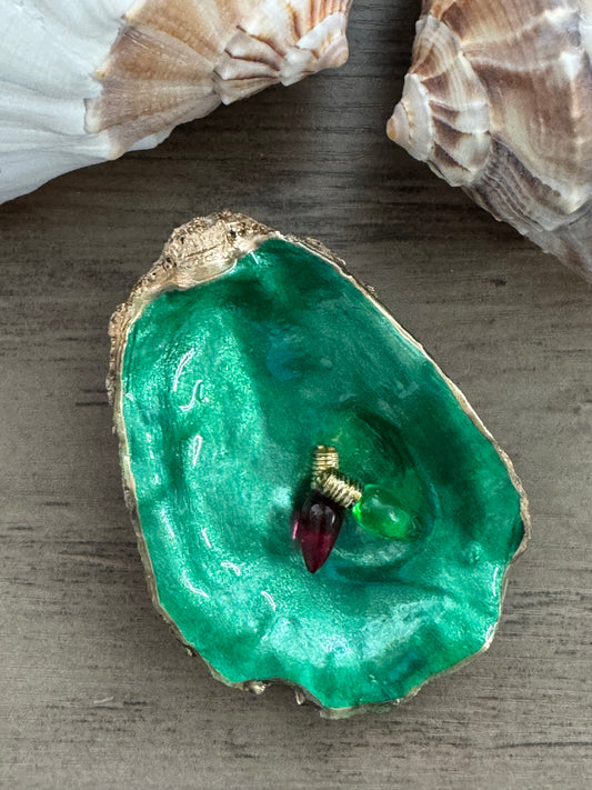 Coastal Christmas Oyster Shell Trinket Tray