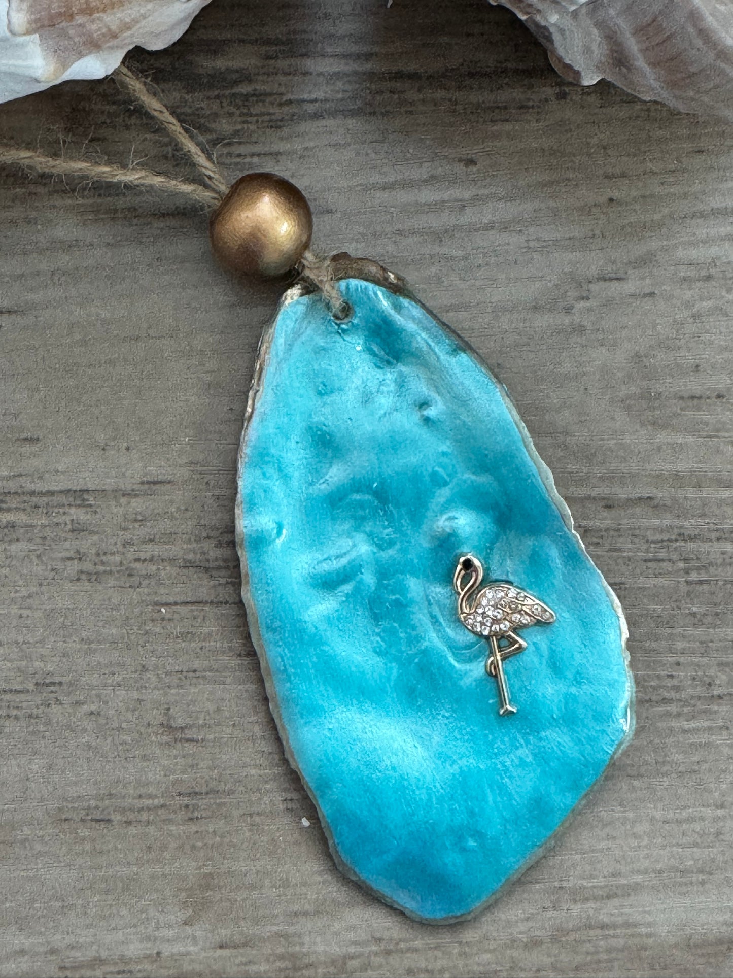 Coastal Christmas Oyster Shell Ornament