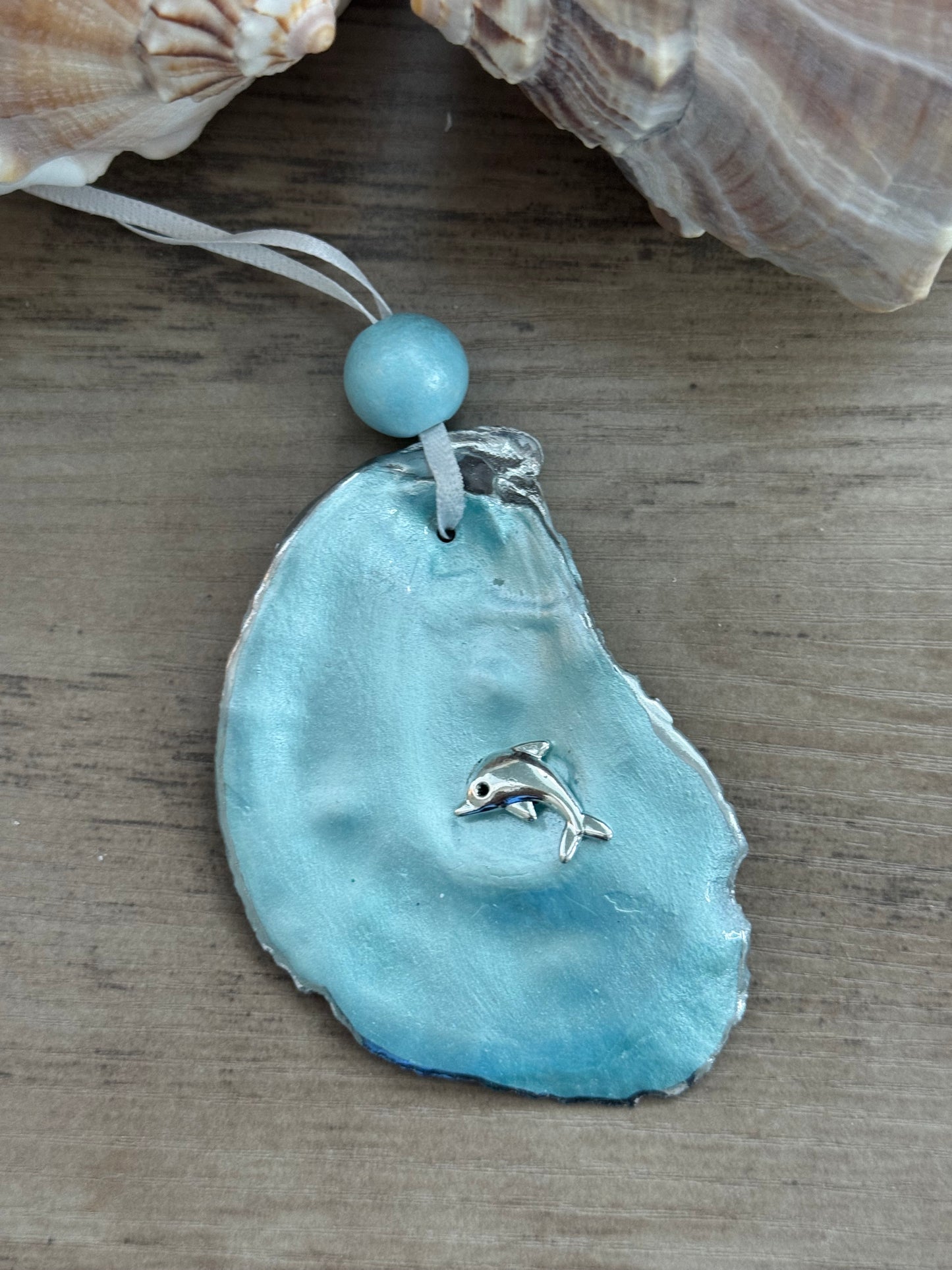 Coastal Christmas Oyster Shell Ornament