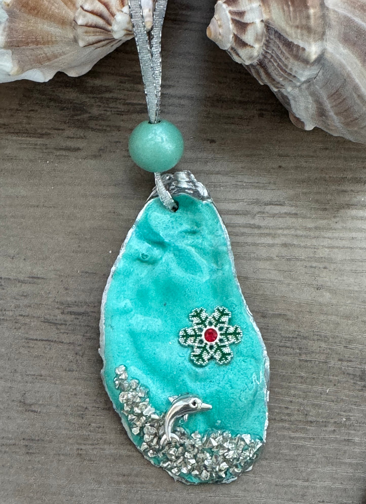 Coastal Christmast Oyster Shell Ornament