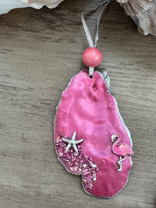 Coastal Christmas Oyster Shell Ornament