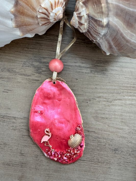 Coastal Christmas Oyster Shell Ornament