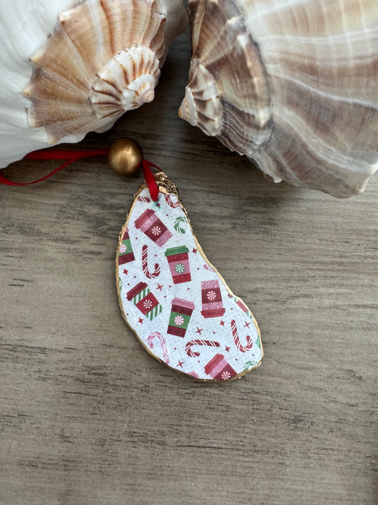 Coastal Christmas Oyster Shell Ornamanet