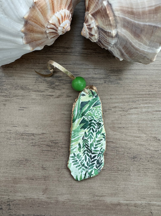 Coastal Christmas Oyster Shell Ornament