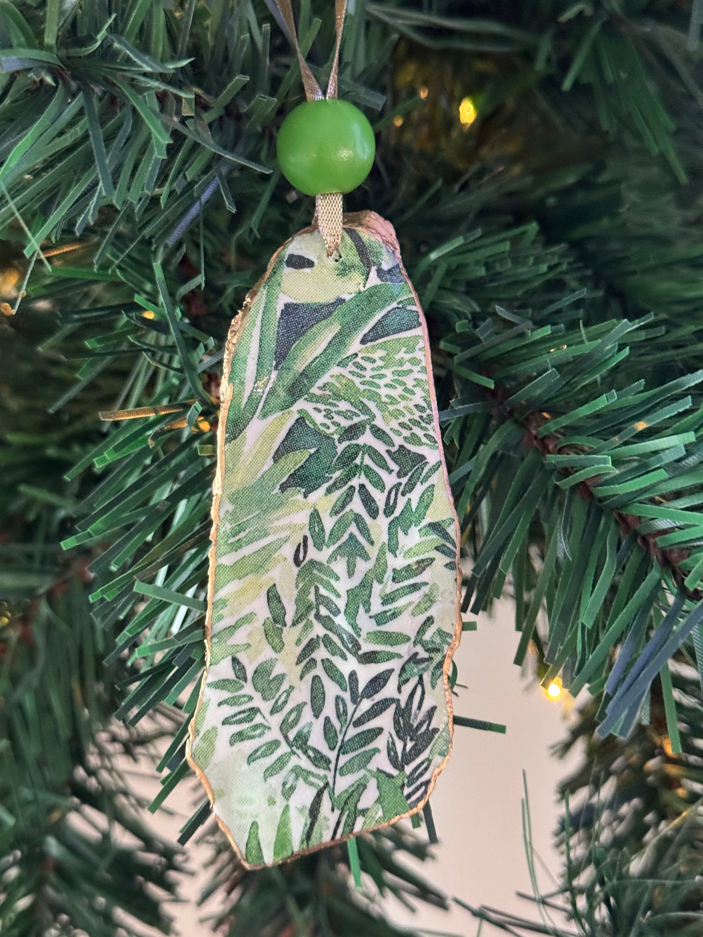 Coastal Christmas Oyster Shell Ornament