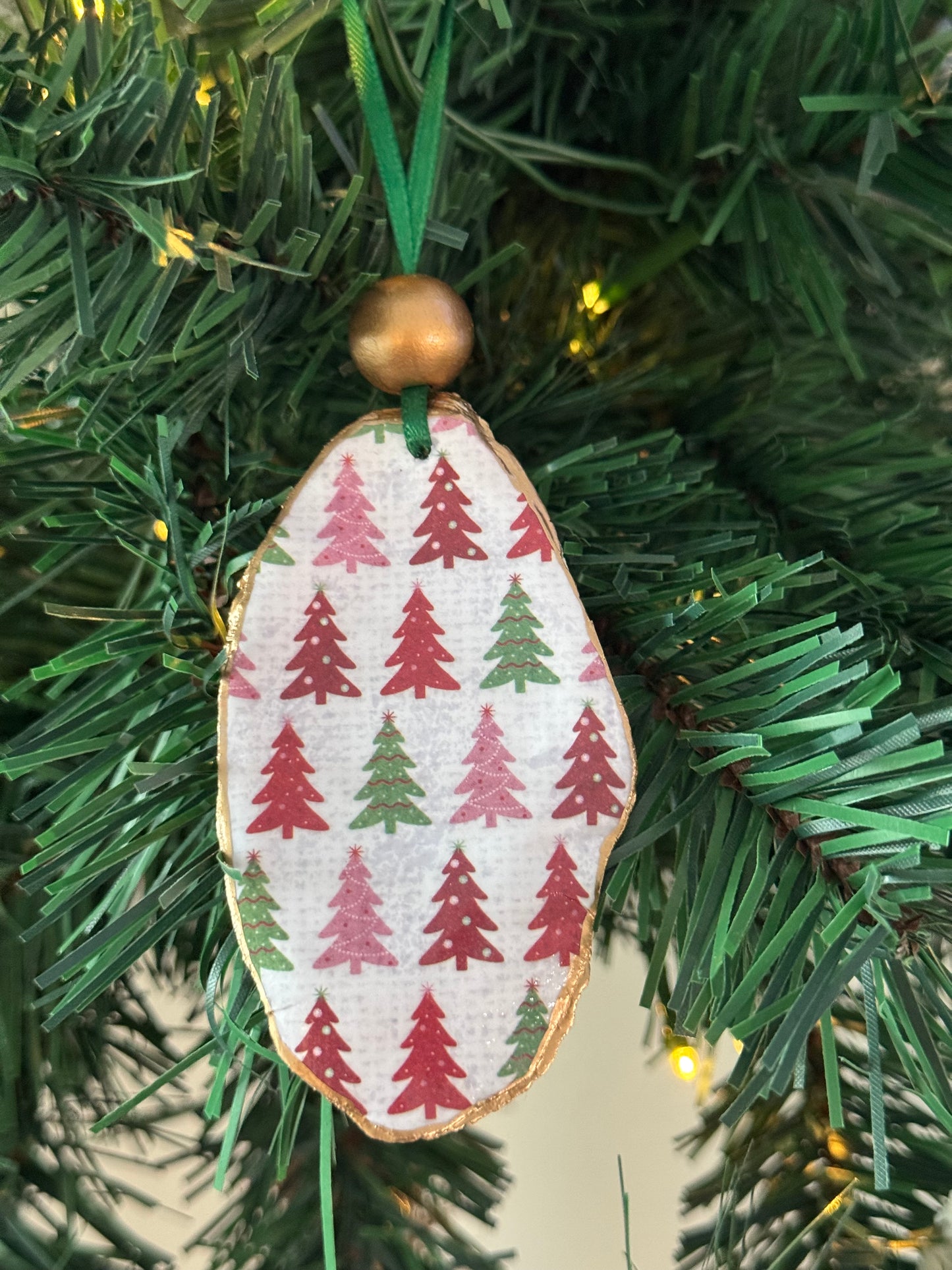 Coastal Christmas Oyster Shell Ornament