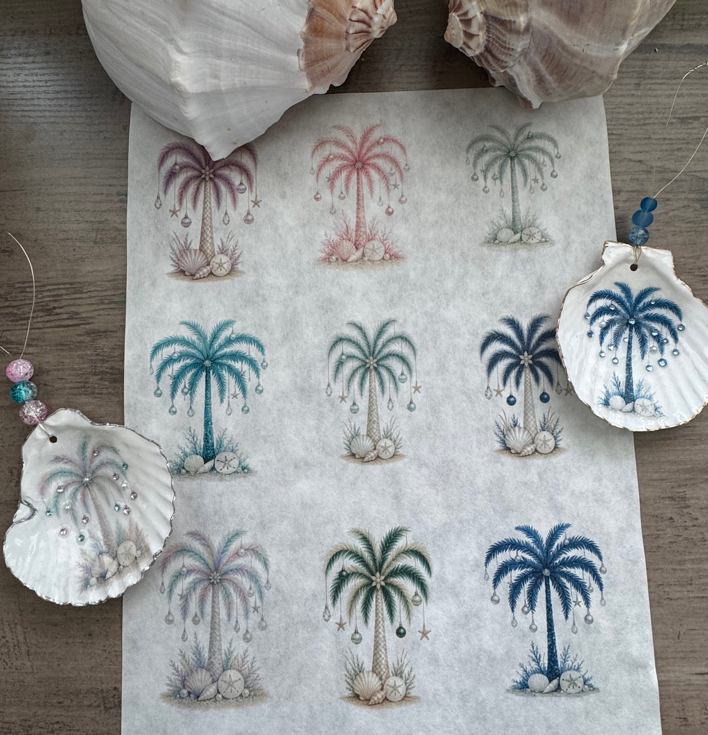 Coastal Christmas Palm Rice Paper