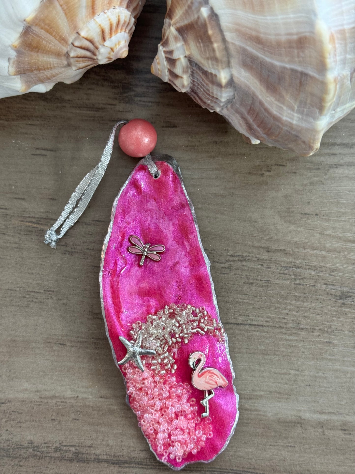 Coastal Christmas Oyster Shell Ornament