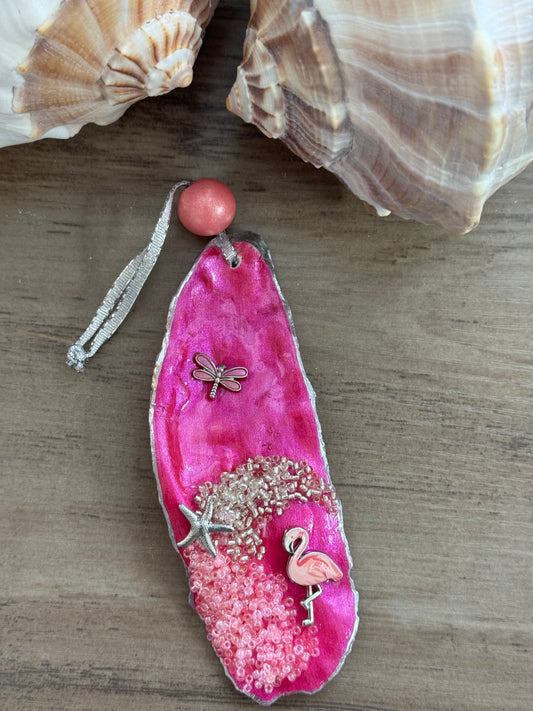 Coastal Christmas Oyster Shell Ornament