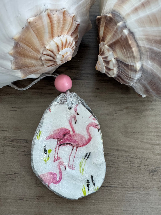 Coastal Christmas Oyster Shell Ornament