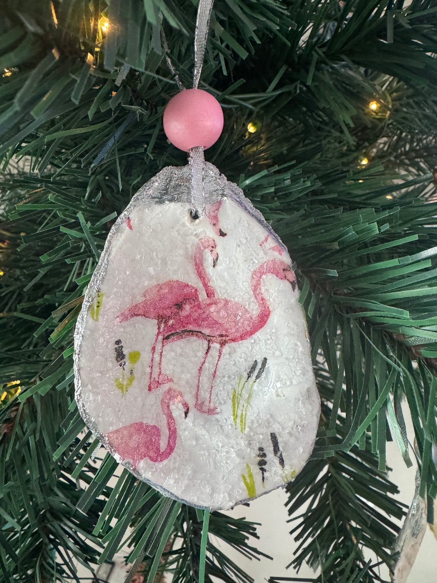 Coastal Christmas Oyster Shell Ornament