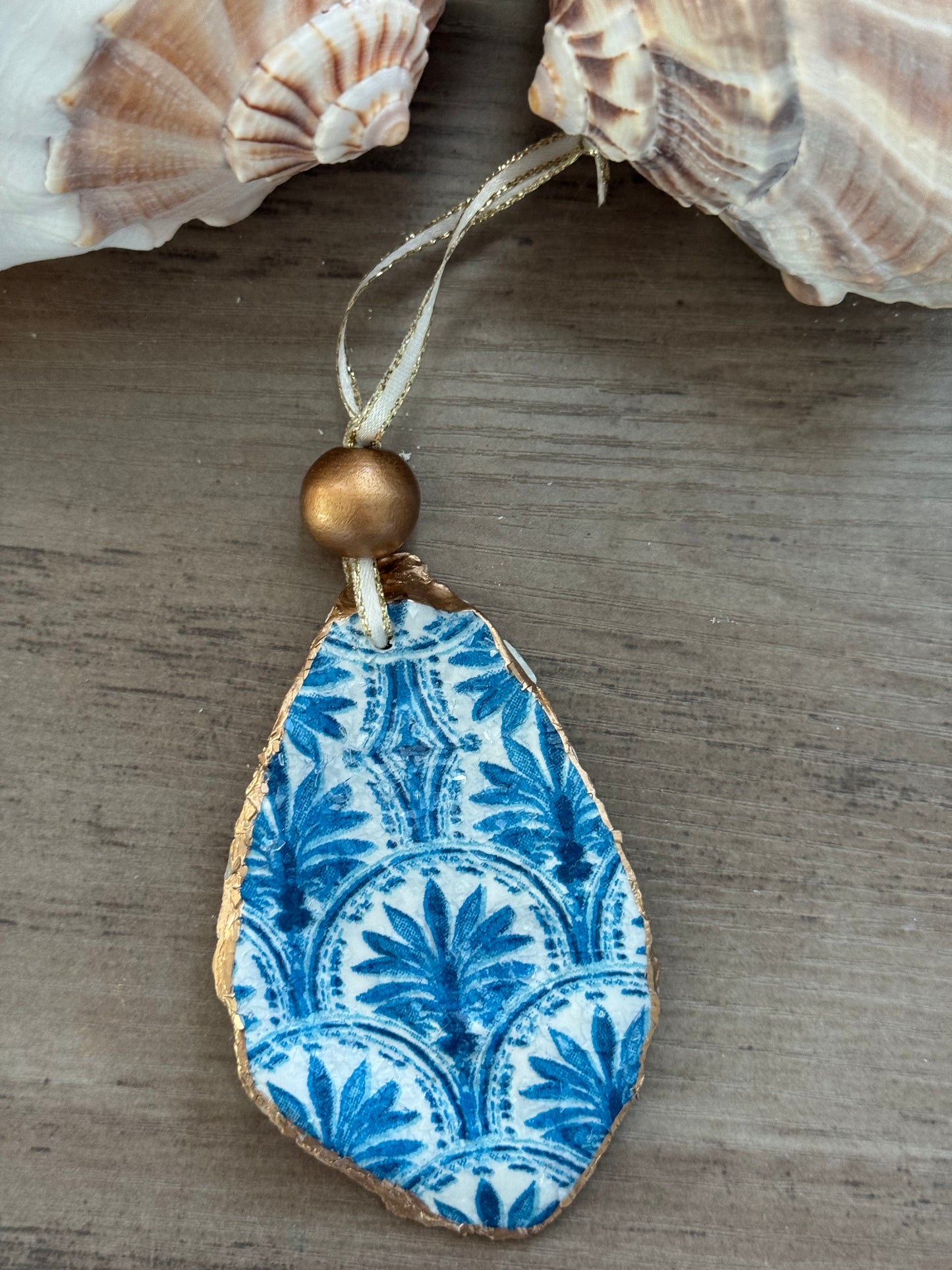 Coastal Christmas Oyster Shell Ornaments