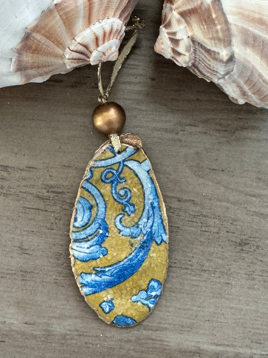 Coastal Christmas Oyster Shell Ornament