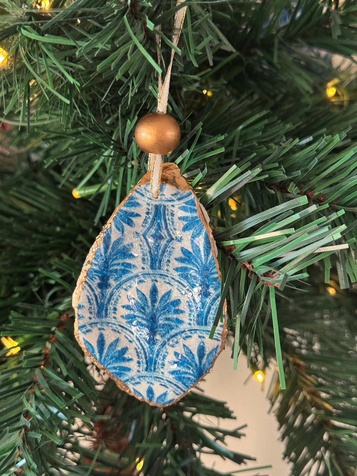 Coastal Christmas Oyster Shell Ornaments