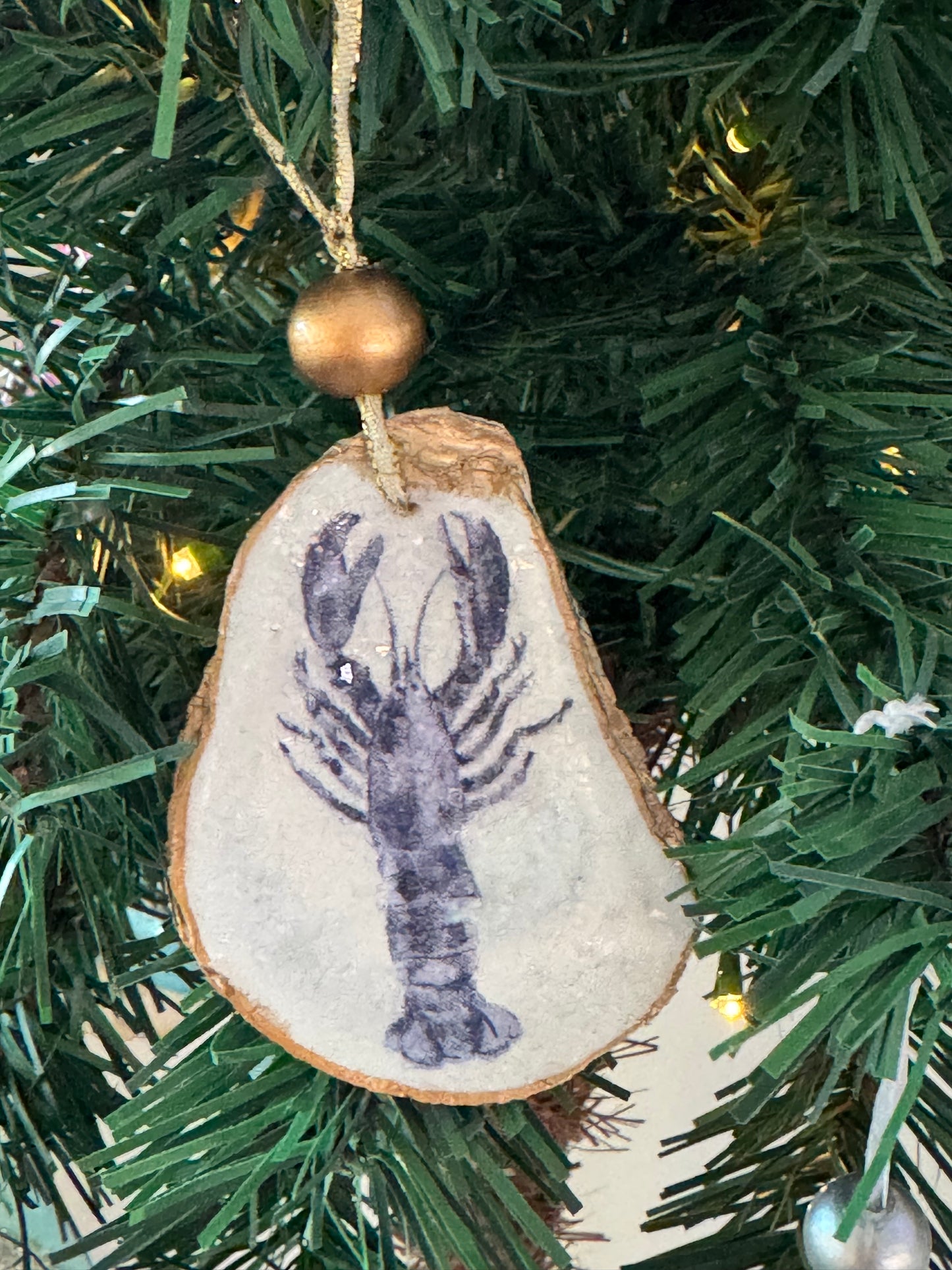 Coastal Christmas Oyster Shell Ornament
