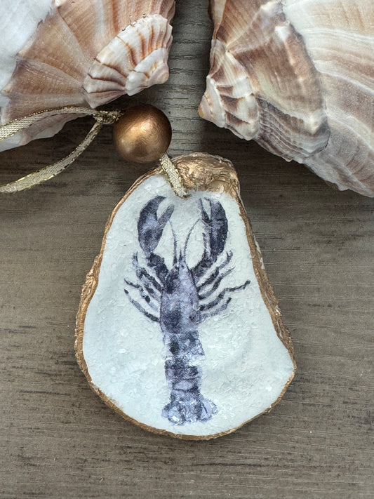 Coastal Christmas Oyster Shell Ornament