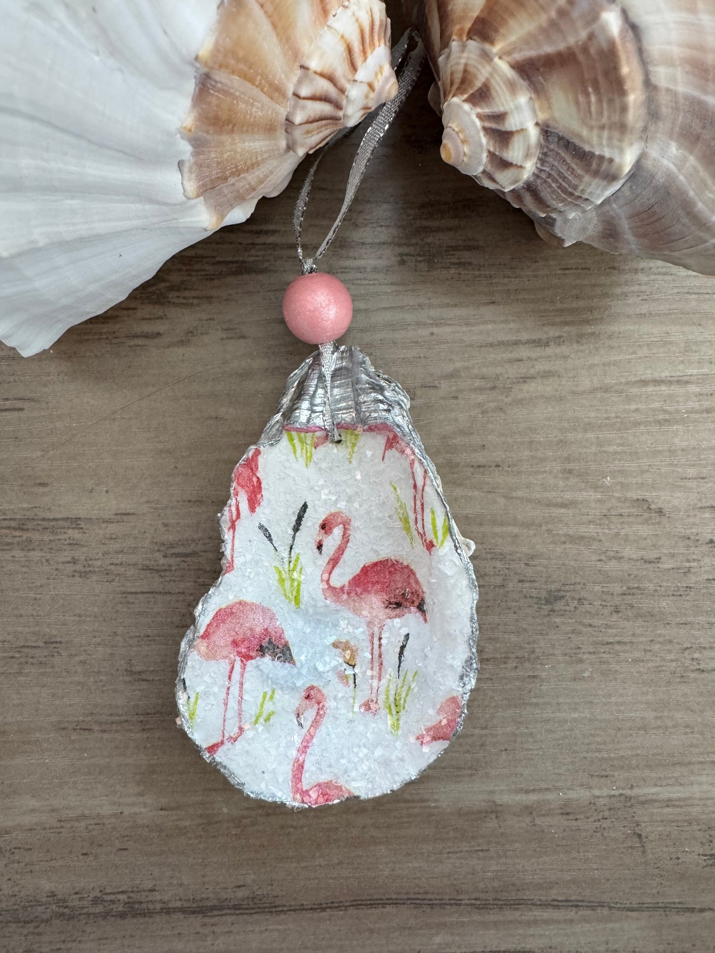 Coastal Christmas Oyster Shell Ornament
