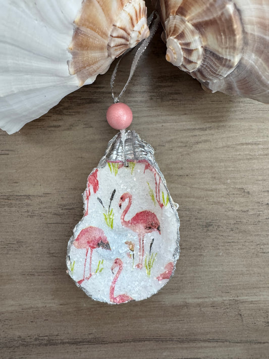 Coastal Christmas Oyster Shell Ornament