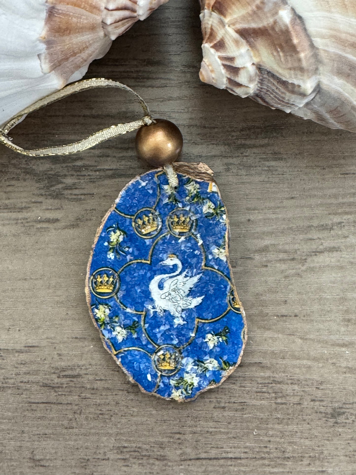 Coastal Christmas Oyster Shell Ornament