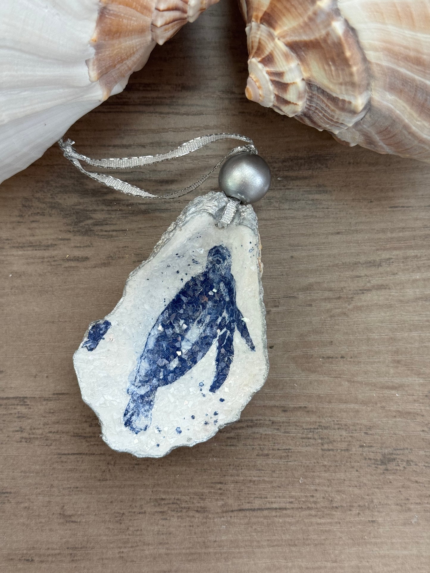 Coastal Christmas Oyster Shell Ornament