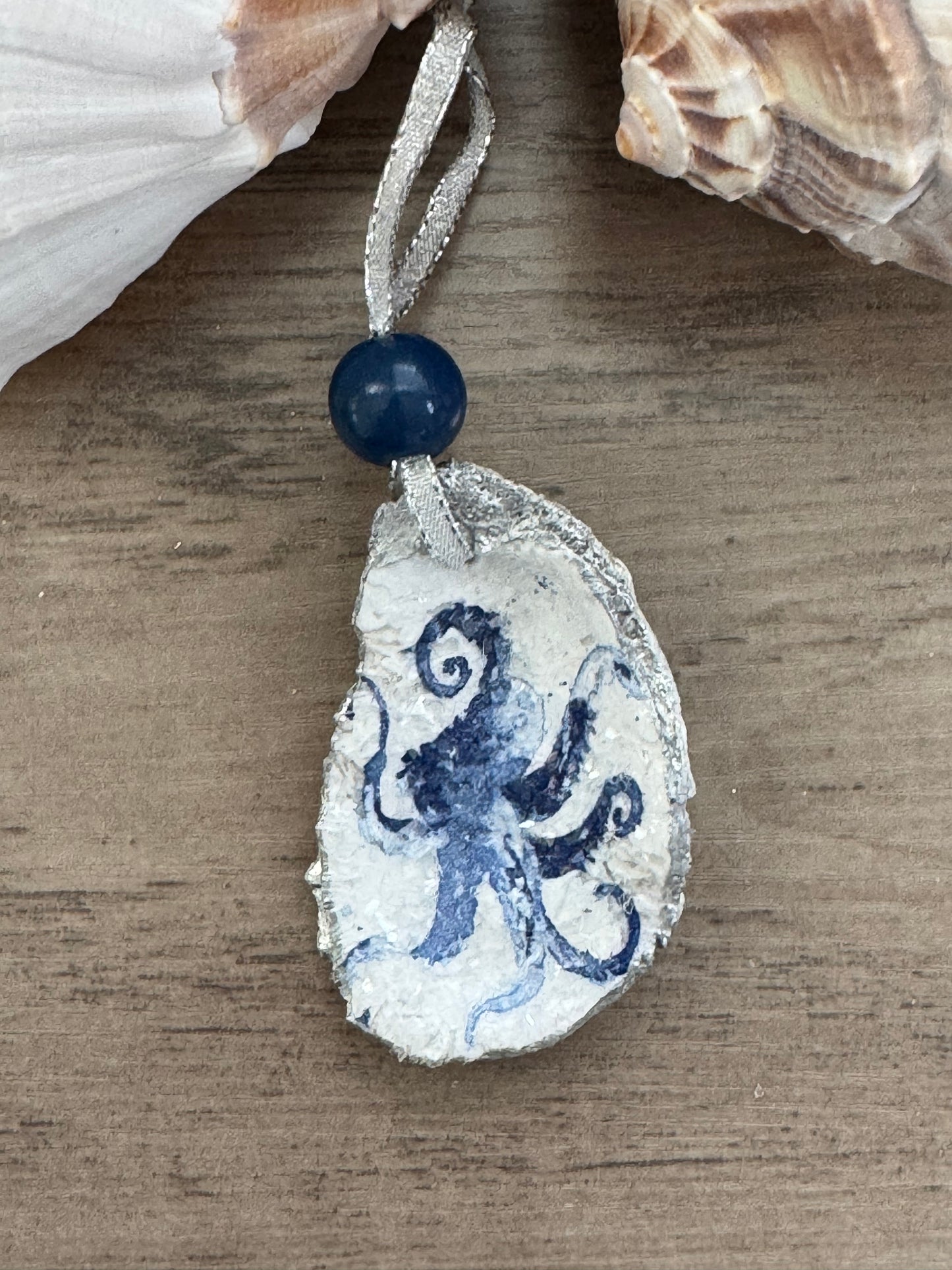 Coastal Christmas Oyster Shell Ornament